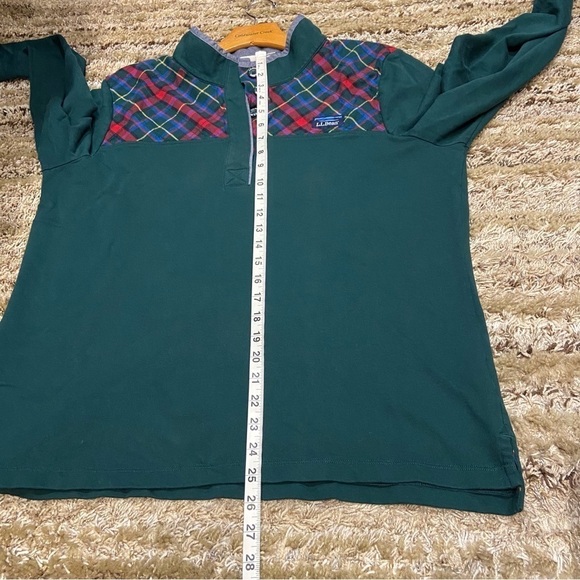 L.L. Bean Green Plaid Pullover Top - Picture 10 of 11